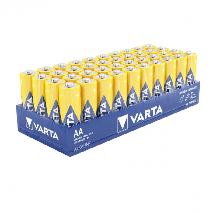 Set 40 baterii alcaline LR06, Varta Industrial Pro 35656, AA, 1.5V, in folie [3]
