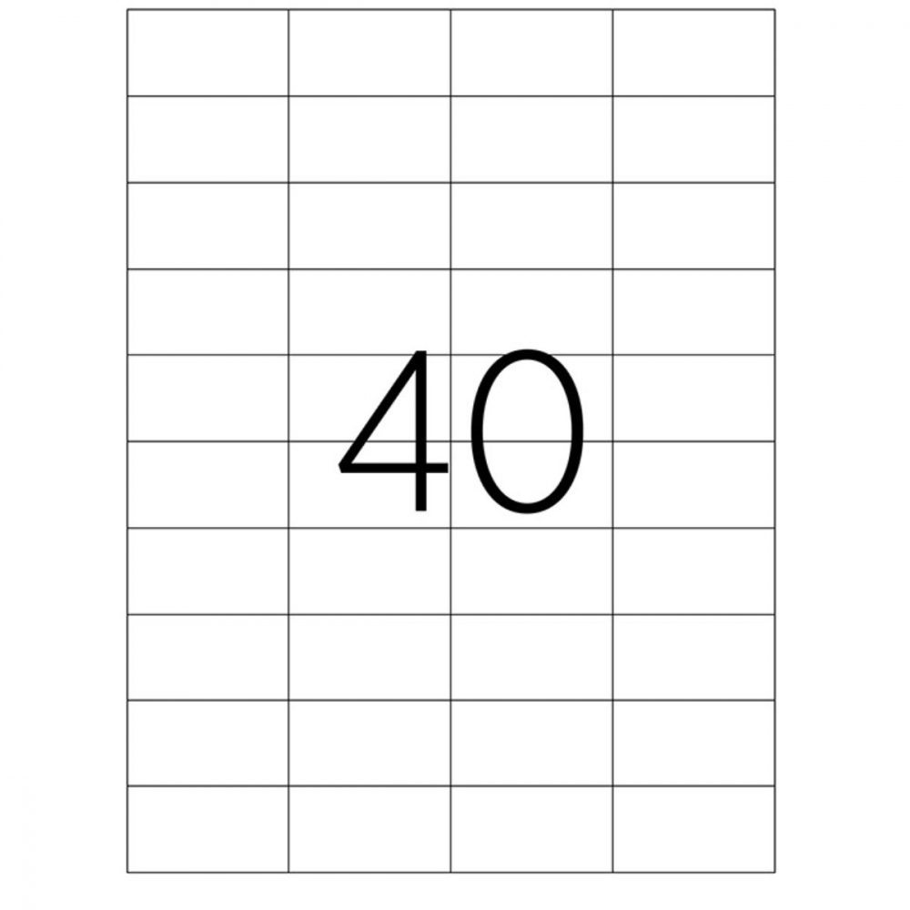 Set 4000 etichete autoadezive A4, 100 coli, 40 etichete/coala, 52.5x29.7 mm, albe, colturi drepte, pentru imprimante laser si inkjet, Tanex TW-2040 [2]