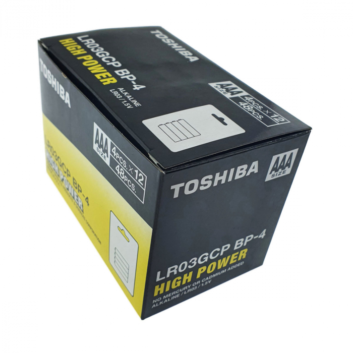 Set 48 baterii LR03 alcaline, Toshiba High Power AAA, 1.5V, in blistere [1]