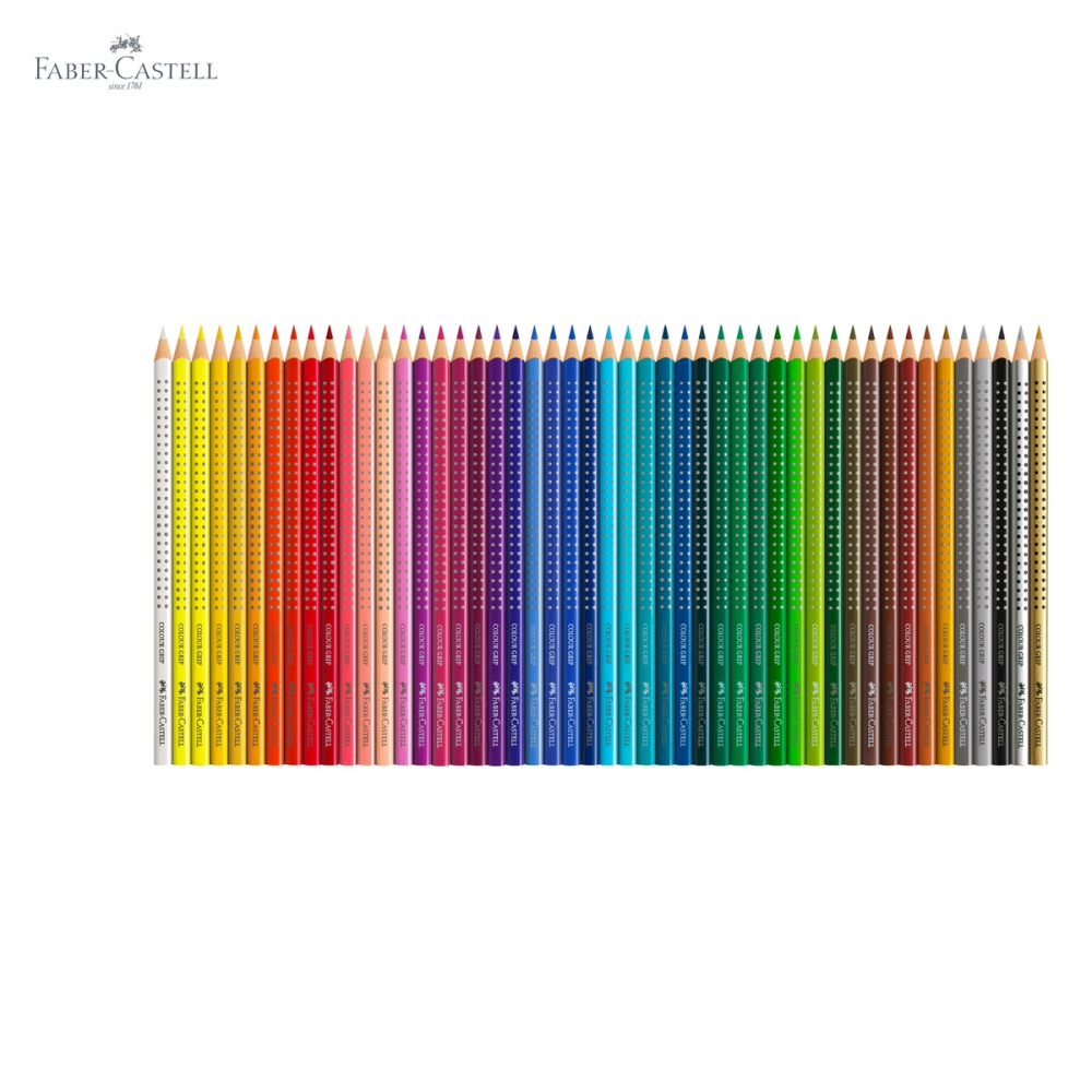 Set 48 creioane colorate Faber-Castell Grip, solubile in apa, forma triunghiulara ergonomica, pentru copii si adulti [5]