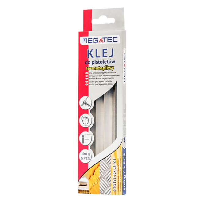 Set 5 baghete din silicon transparent, 11.2mm diametru x 200 mm lungime, Megatec 10510, rezerve pentru pistol de lipit [4]