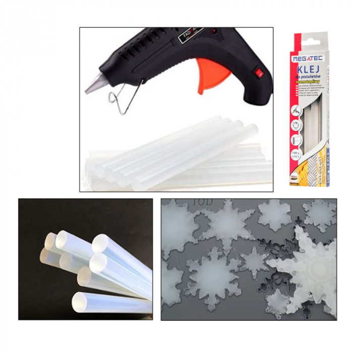 Set 5 baghete din silicon transparent, 11.2mm diametru x 200 mm lungime, Megatec 10510, rezerve pentru pistol de lipit [6]