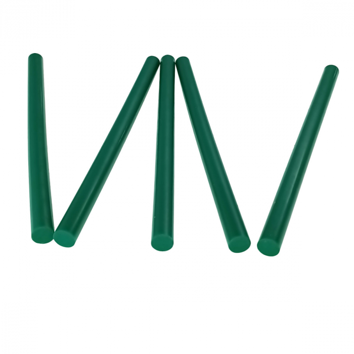 Set 5 baghete din silicon verde, 11.2mm diametru x 200 mm lungime, Megatec 10212, rezerve pentru pistol de lipit [2]
