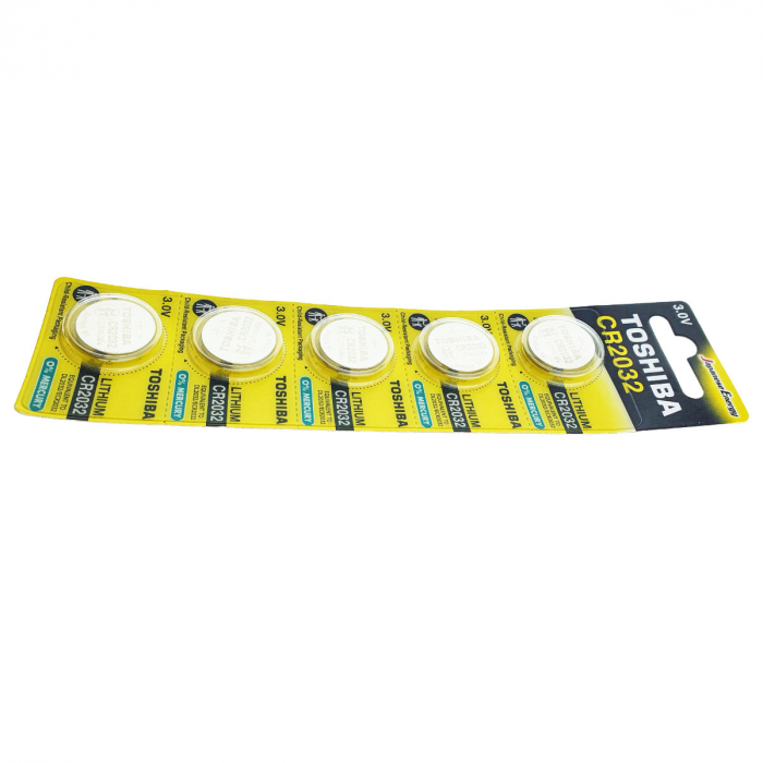 Set 5 baterii litiu 3V CR2032, tip moneda, Toshiba, in blister [5]