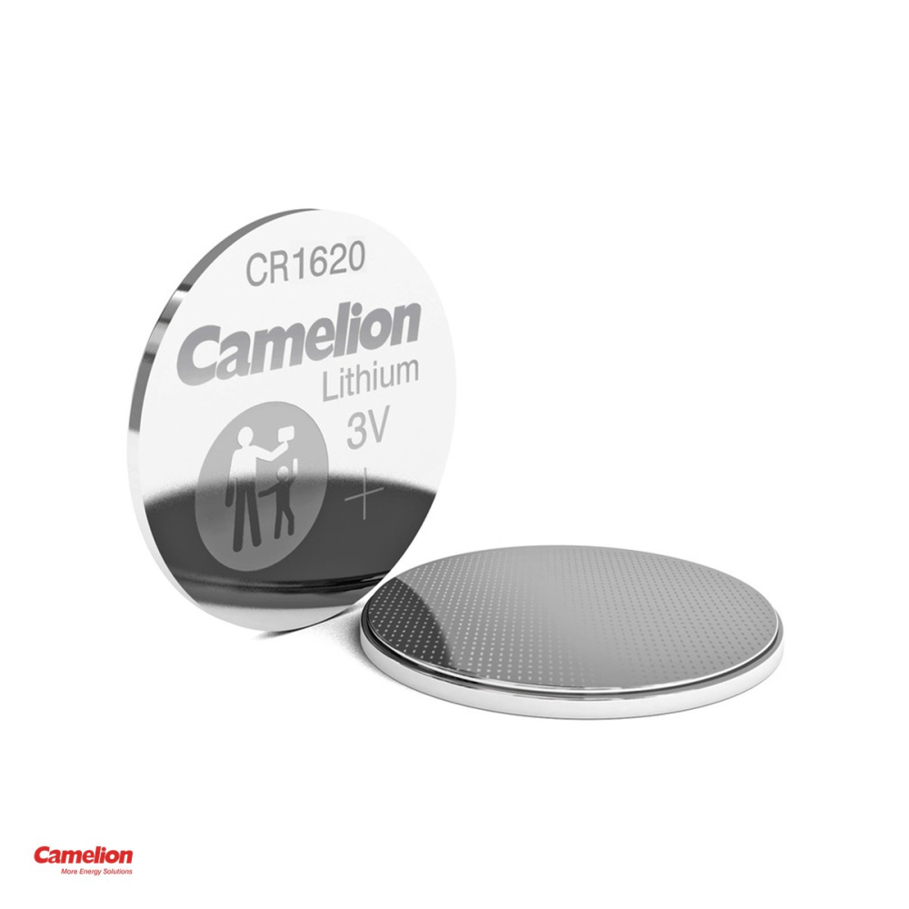 Set 5 baterii litiu Camelion CR1620, litiu - dioxid de mangan, 3 V, 90 mAh, 16 x 2.0 mm, in blister [4]