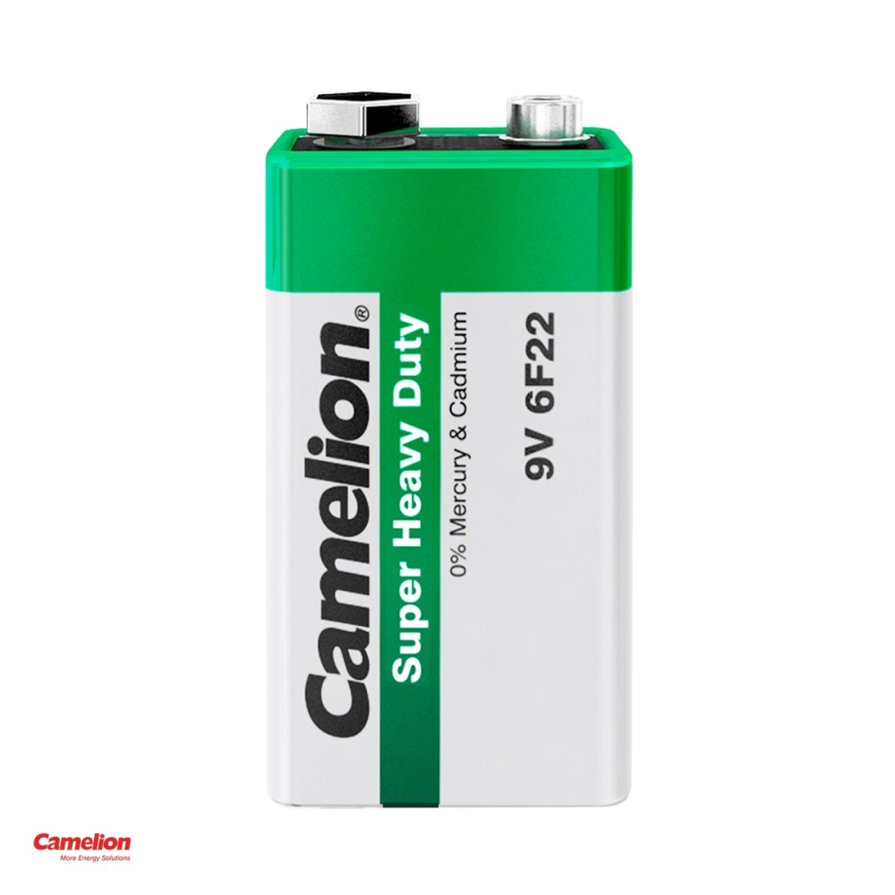 Set 5 baterii zinc carbon Camelion Super Heavy Duty 9V 6F22, 9 V, 48.5 x 26.5 x 17.5 mm, 5 blistere [4]