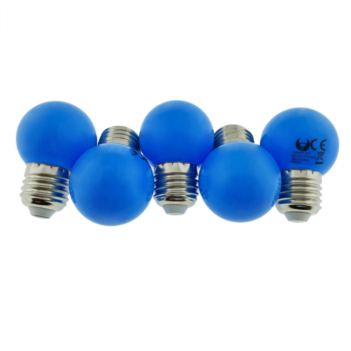 Set 5 becuri LED, E27 G45, Forever Light 86285, 2W, unghi larg de 360°, albastre [2]