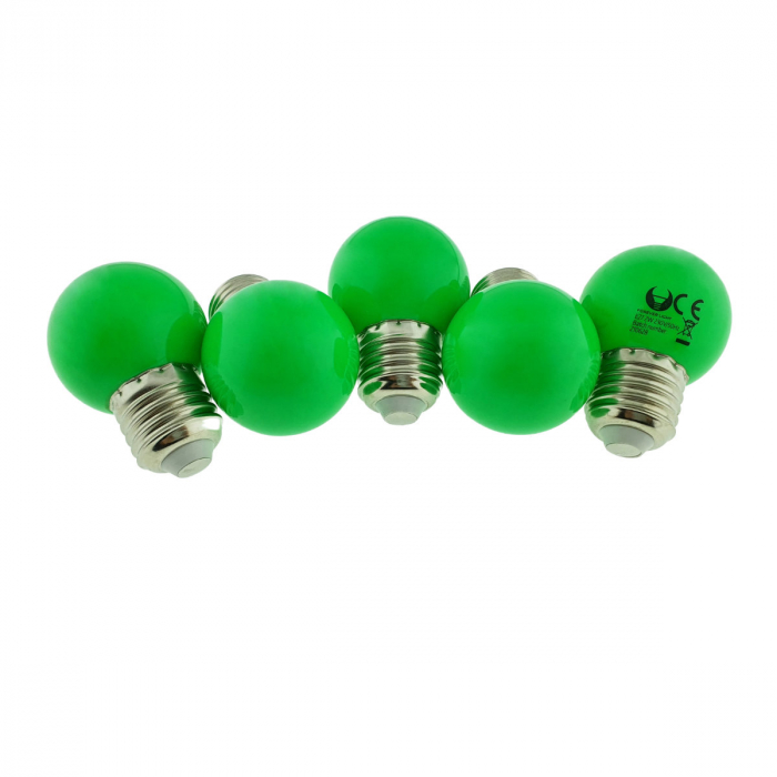 Set 5 becuri LED, E27 G45, Forever Light 92945, 2W, unghi larg de 360°, verzi [2]