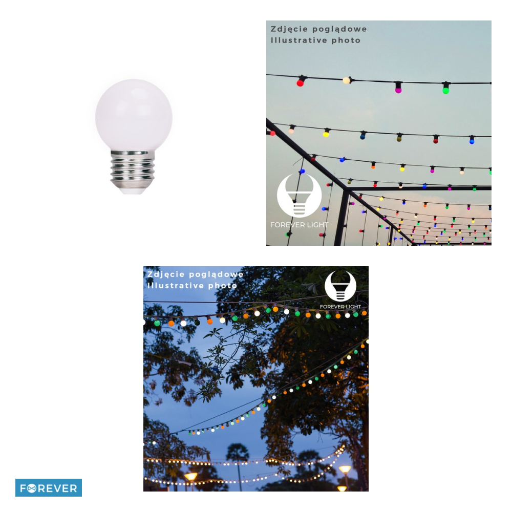 Set 5 becuri LED Forever Light E27 G45, 2 W, lumina neutra [4]