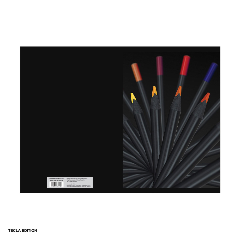 Set 5 caiete A4 Aritmetica 60 File, Organizare Calcule si Geometrie, Uz Scolar si Studiu Individual, Design Black Pastel [4]