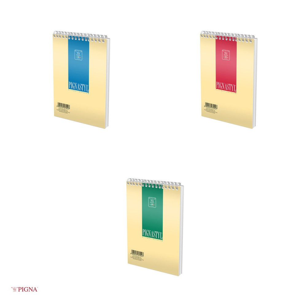 Set 5 blocuri notes Pigna Style, A6, 60 file, velin, 200 g/mp, spira [4]