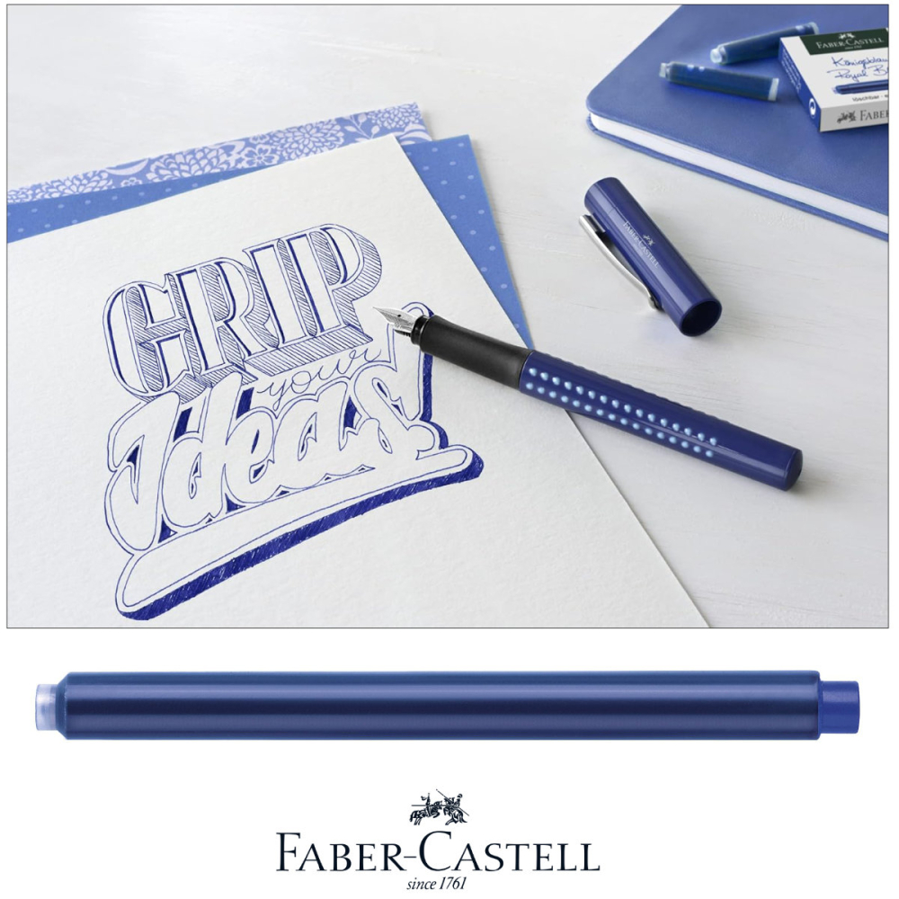 Set 5 Cartuse Cerneala Albastru Royal pentru Stilou, Capacitate Mare, Faber-Castell, pentru Scris Indelungat [3]