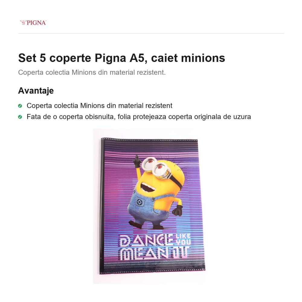 Set 5 coperte Pigna A5, caiet minions [2]