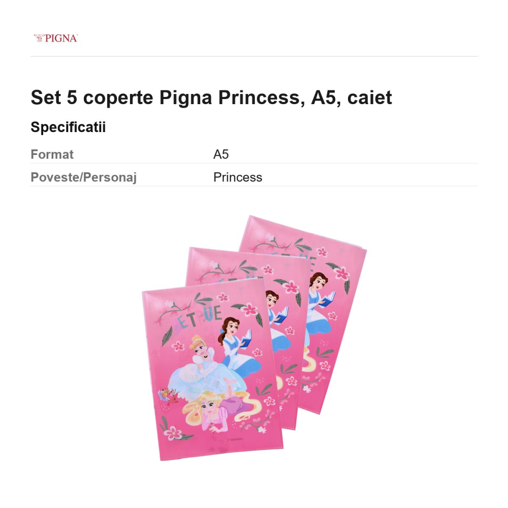 Set 5 coperte Pigna Princess, A5, caiet [3]