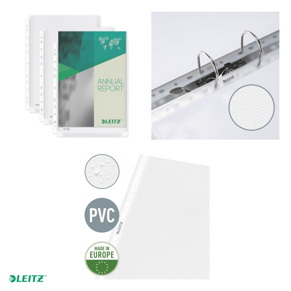 Set 5 folii Leitz Premium A4, 48% plastic pre-consum, pentru arhivare, incolor [4]