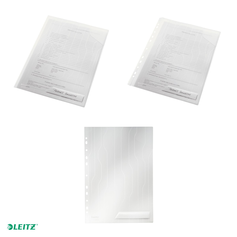 Set 5 mape Leitz CombiFile, cu eticheta, PP, A4, 200 microni, capacitate 40 coli, pre-perforata, pentru transport, incolor [4]