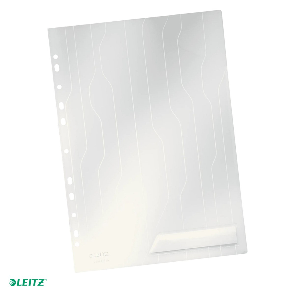 Set 5 mape Leitz CombiFile, cu eticheta, PP, A4, 200 microni, capacitate 40 coli, pre-perforata, pentru transport, incolor [1]