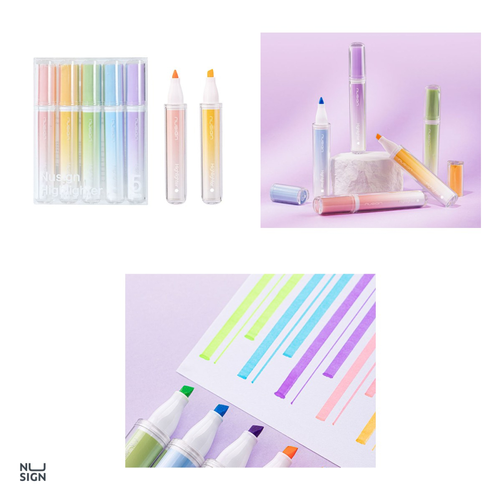Set 5 markere de 1-5mm, Nusign, textmarker forma, patrata, scris asortata [4]