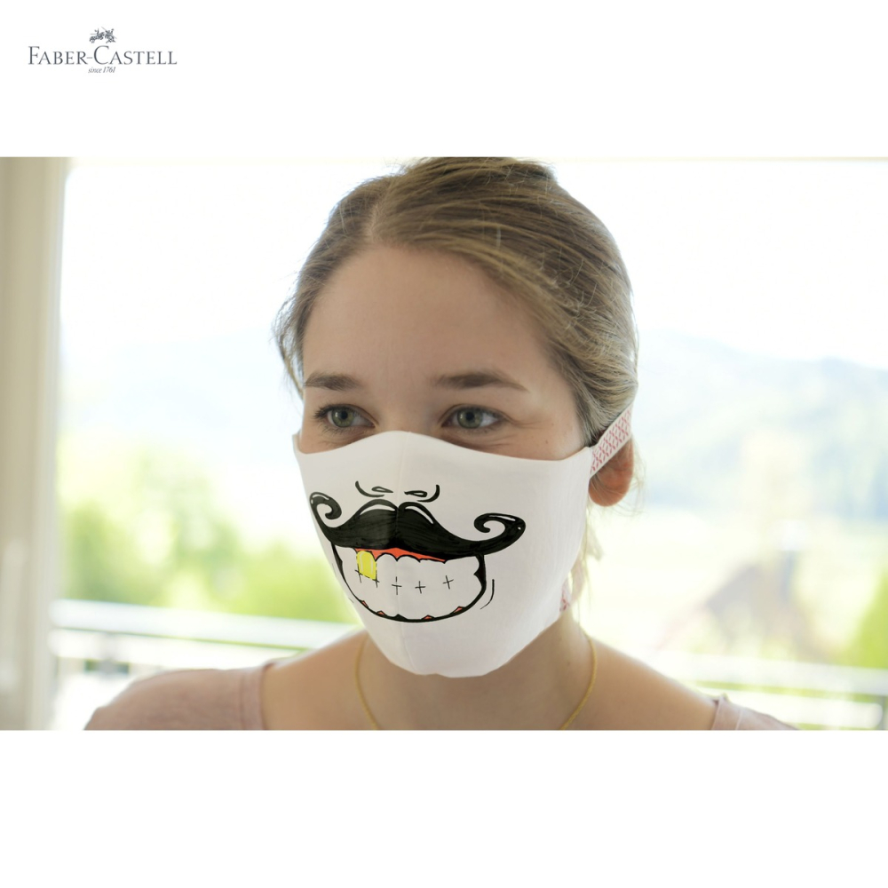 Set 5 markere textile Faber-Castell, varf tesit 3 grosimi, pentru personalizare tesaturi [5]
