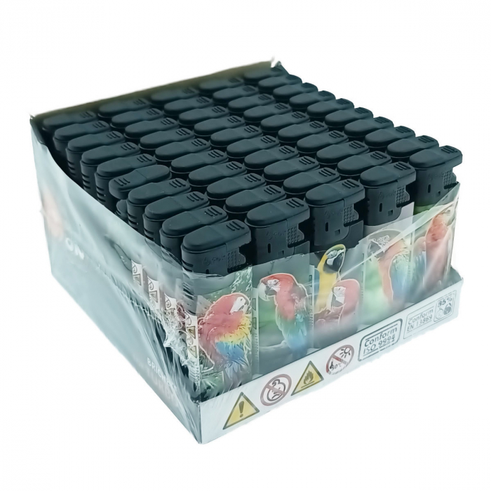 Set 50 brichete antivant, de buzunar, BRFA00064, 81 x 27 x 12 mm, flacara reglabila, cu design multicolor [4]