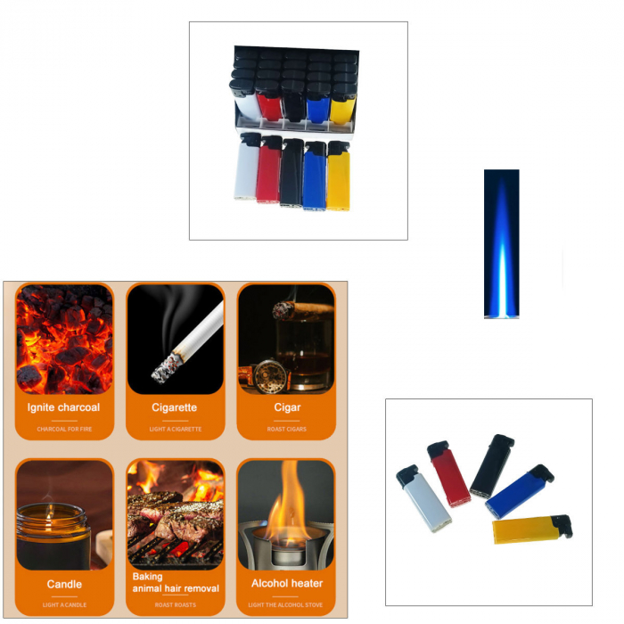 Set 50 brichete antivant, de buzunar, BRFA00064, 81 x 27 x 12 mm, flacara reglabila, multicolor [3]