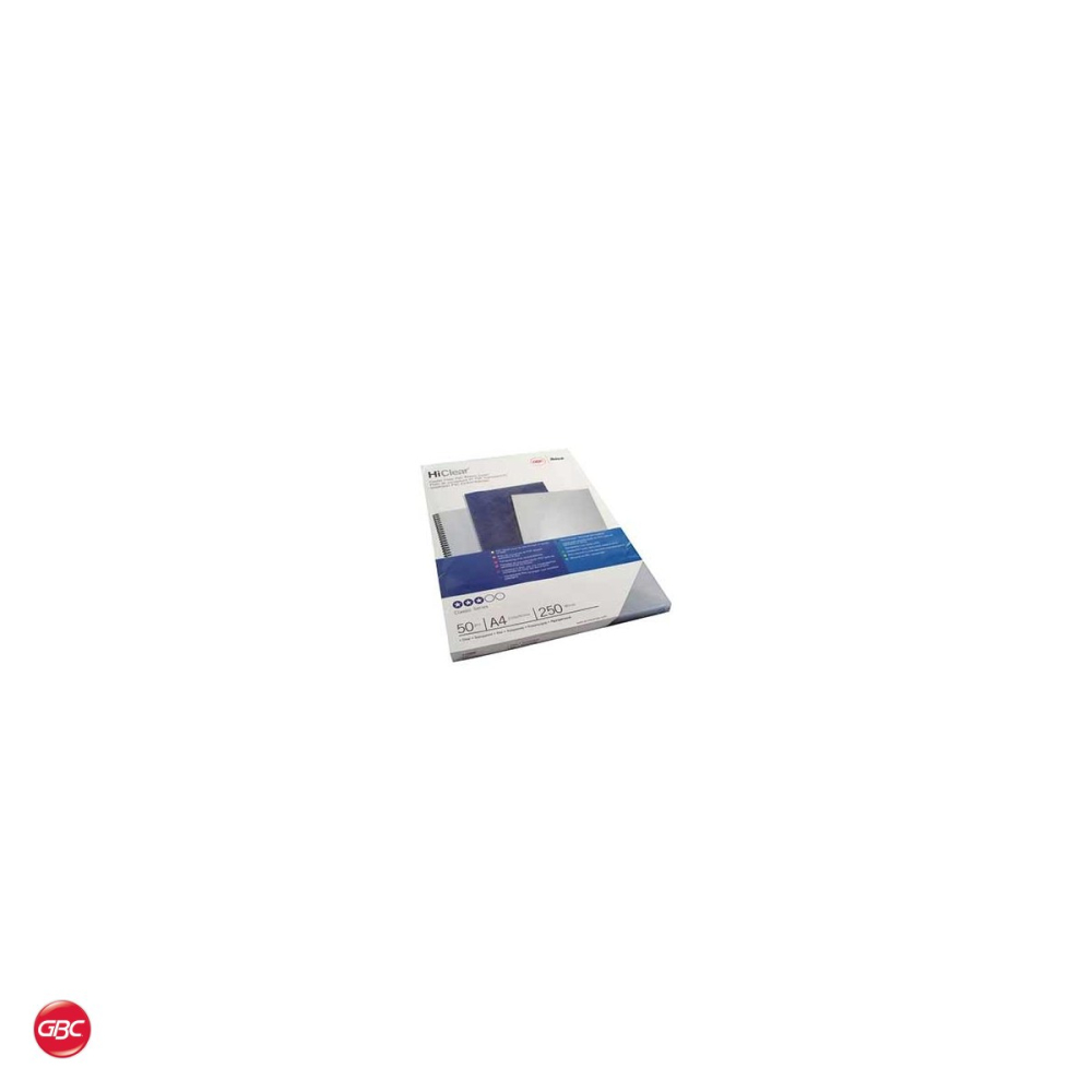 Set 50 coperti din plastic GBC pentru indosariere A4, 250 microni, transparente [4]