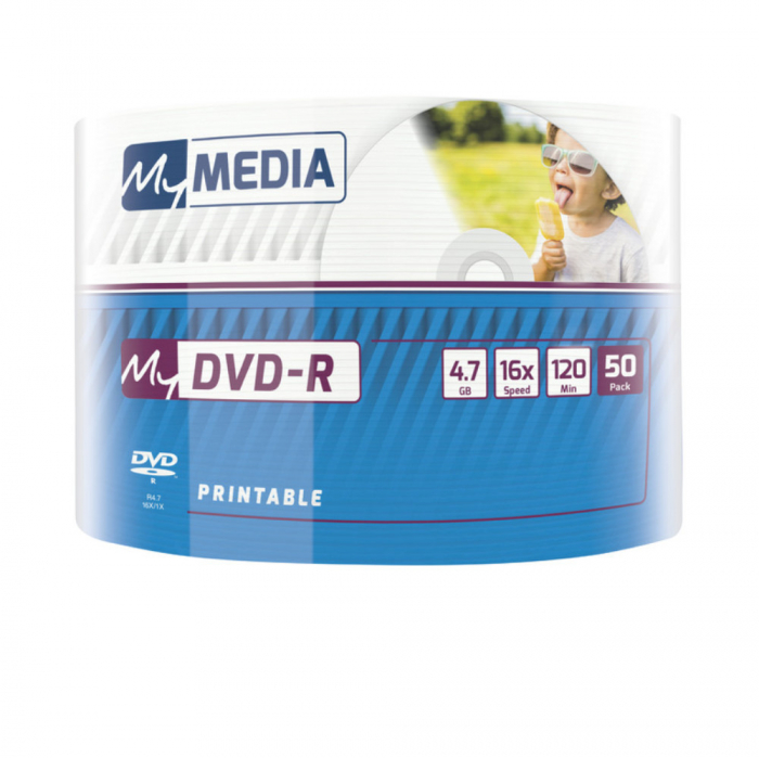 Set 50 DVD-R 4.7 Gb, 16X, Printabile, My Media 69202, 120 min, inkjet, ambalat in folie [4]