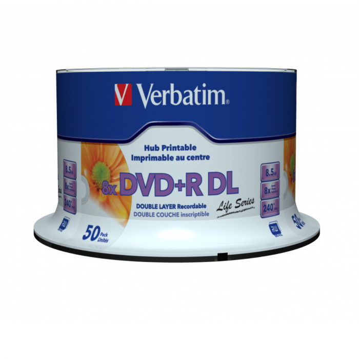 DVD+R Double Layer Verbatim printable, 8.5GB, 8X, spindle 50 buc. [3]