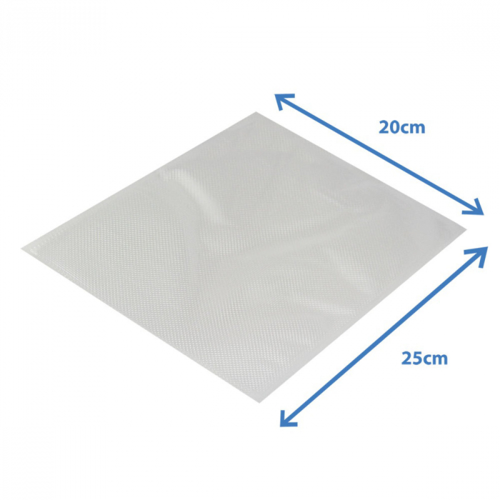 Set 50 pungi de vidat gofrate, 20 x 25 cm, fara BPA, rezistente, grosime 100 μm / 330 μm, pentru orice aparat de vidat alimente, ES-96529, transparente [2]