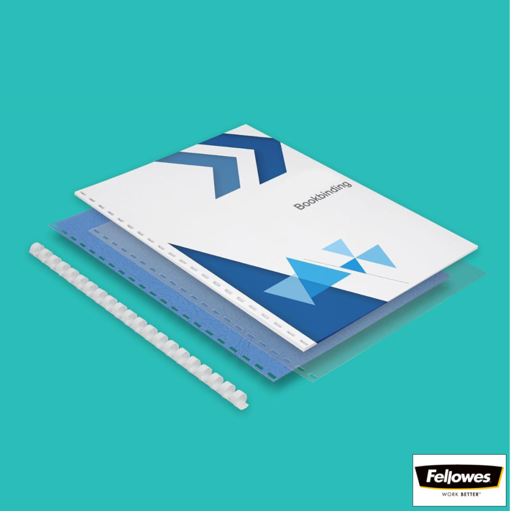 Set 50 Spire plastic 45 mm alb pentru legat documente A4 pana la 410 coli Fellowes [5]