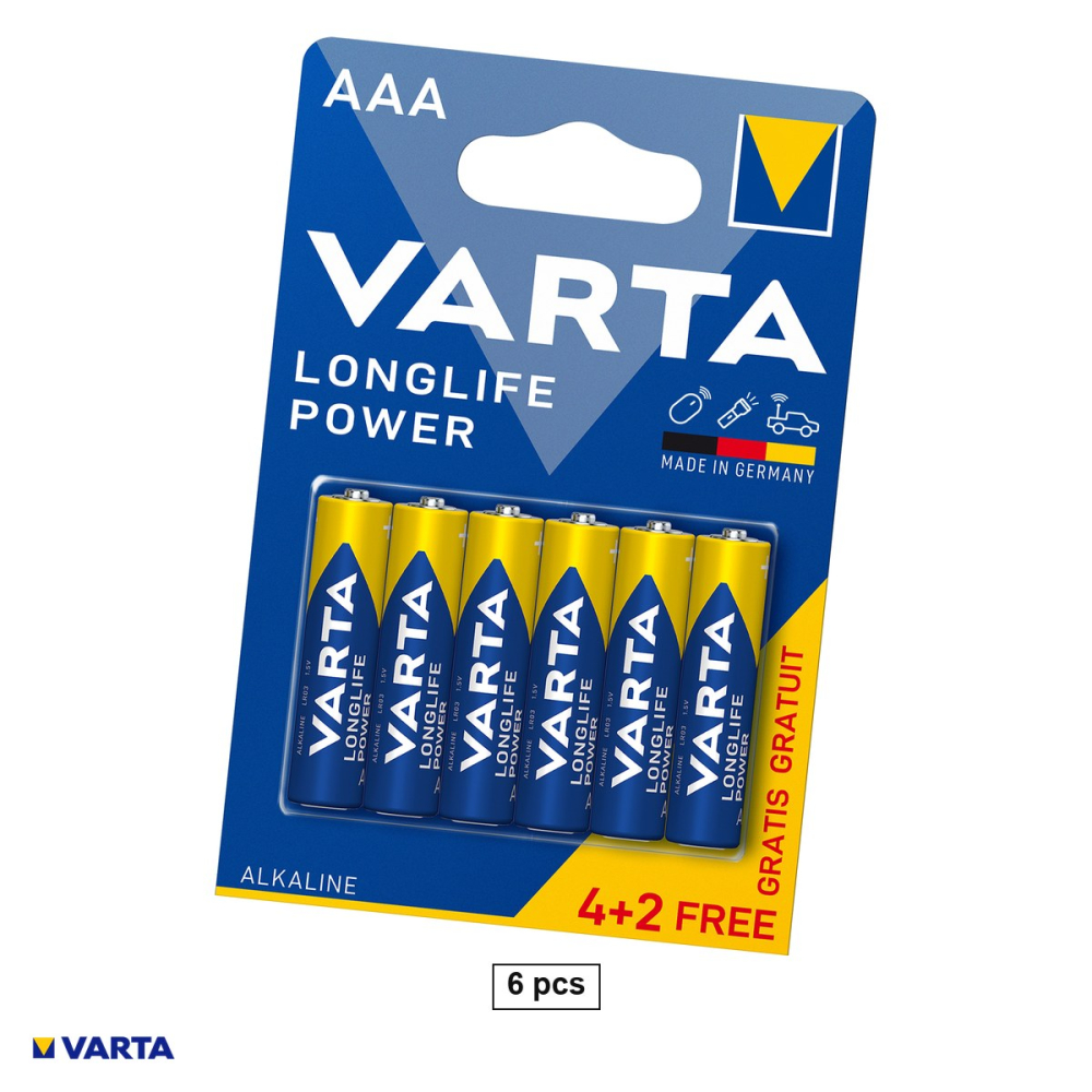 Set 6 baterii alcaline VARTA 4903 AAA LR03, 1.5 V, 10.5 x 44.5 mm, in blister [1]