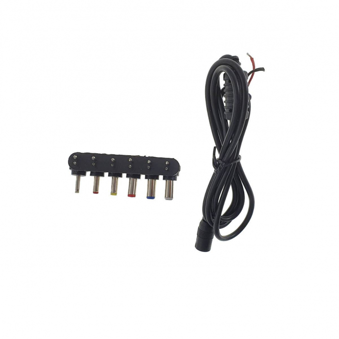 Set 6 conectori alimentare curent DC, 2.5 - 5.5mm, cu cablu alimentare 100cm, CADC-2555-100PC [3]