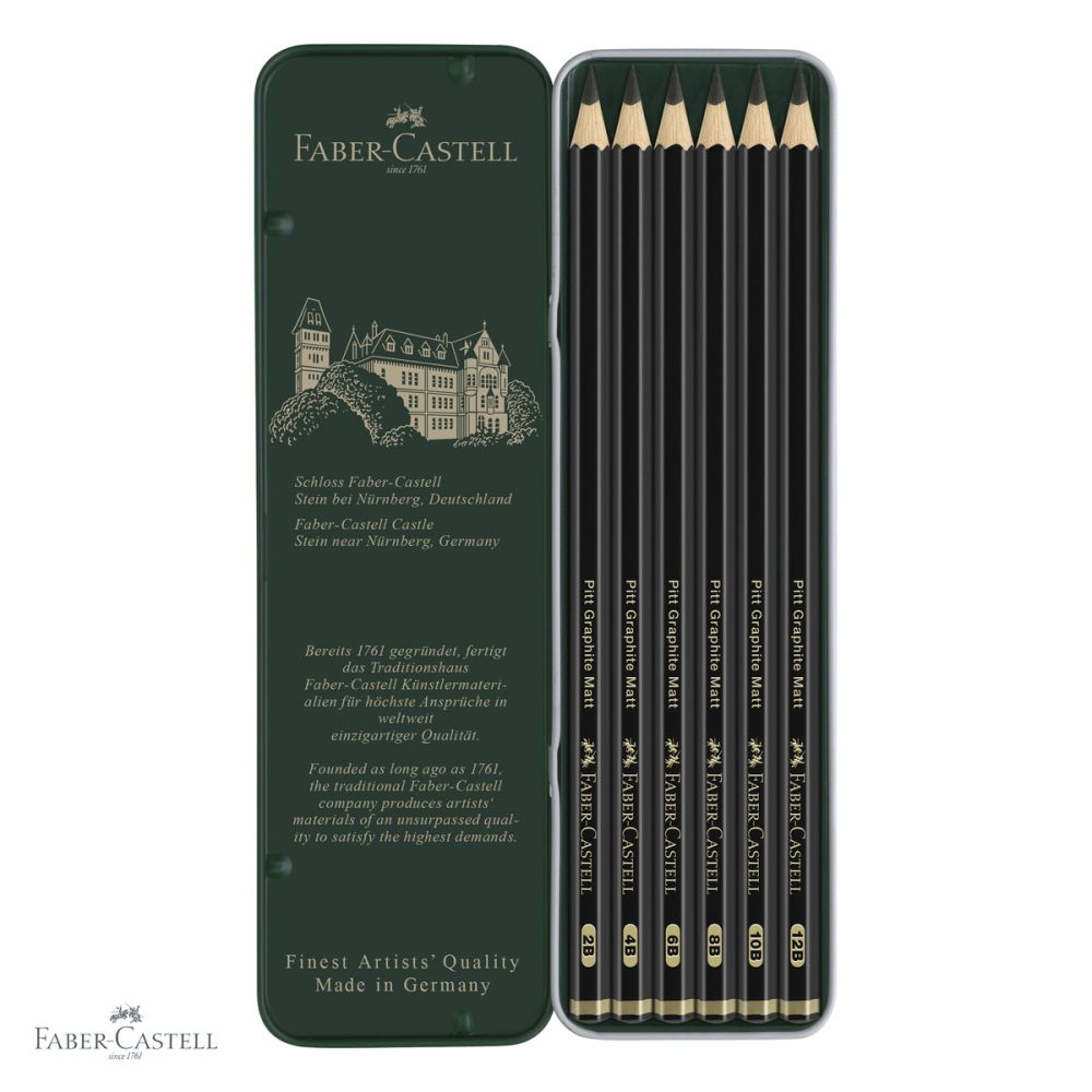 Set 6 creioane grafit mat Pitt Faber-Castell, ultra-mat, fara reflexii, pentru desen si schite [4]