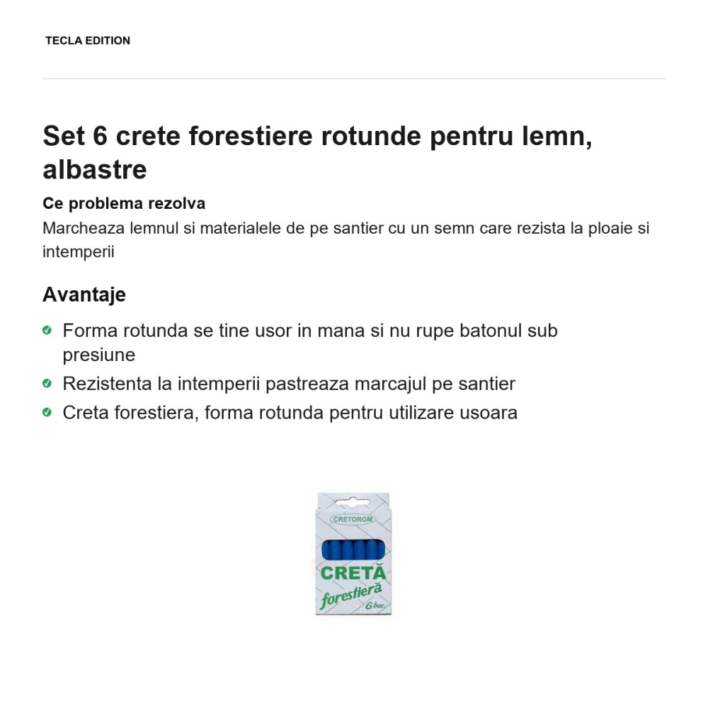 Set 6 crete forestiere rotunde pentru lemn, albastre [2]