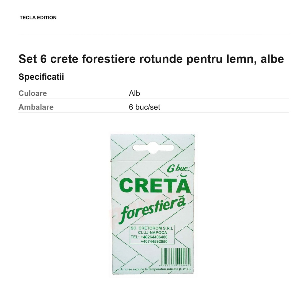 Set 6 crete forestiere rotunde pentru lemn, albe [3]