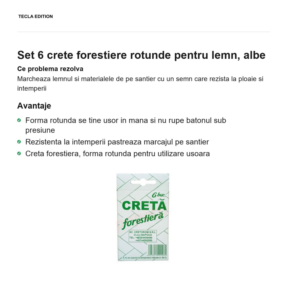 Set 6 crete forestiere rotunde pentru lemn, albe [2]