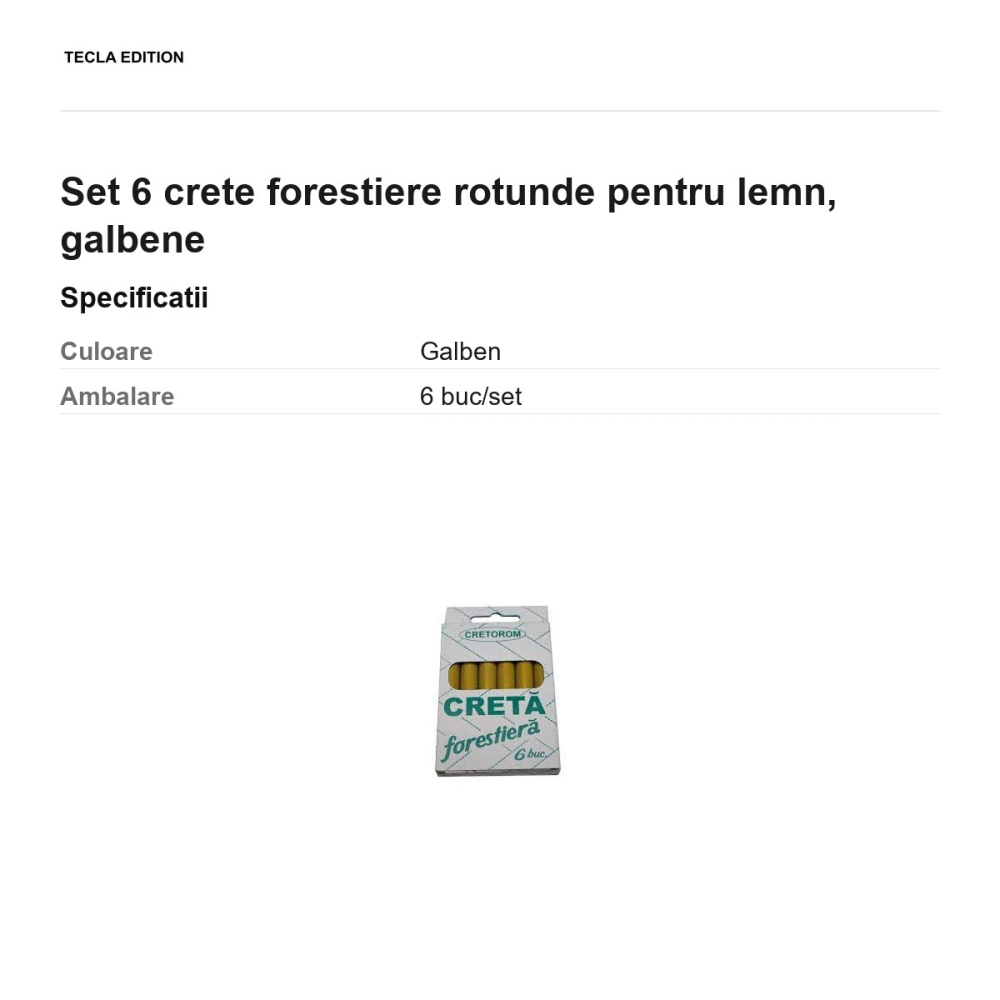Set 6 crete forestiere rotunde pentru lemn, galbene [3]