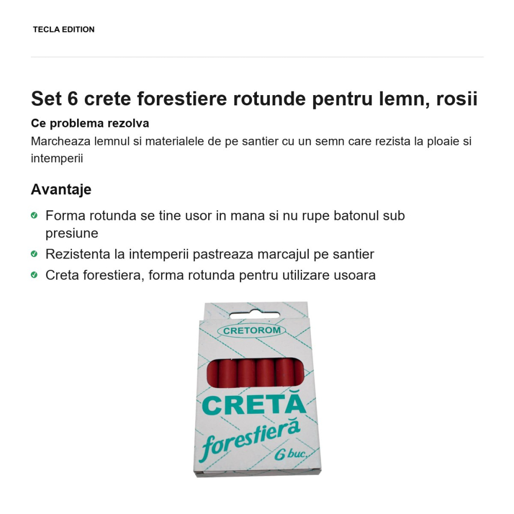 Set 6 crete forestiere rotunde pentru lemn, rosii [2]