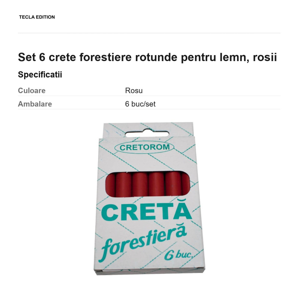 Set 6 crete forestiere rotunde pentru lemn, rosii [3]