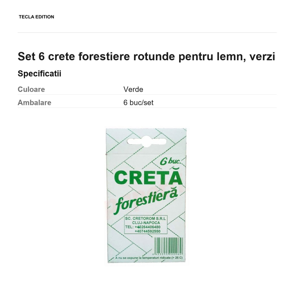Set 6 crete forestiere rotunde pentru lemn, verzi [3]