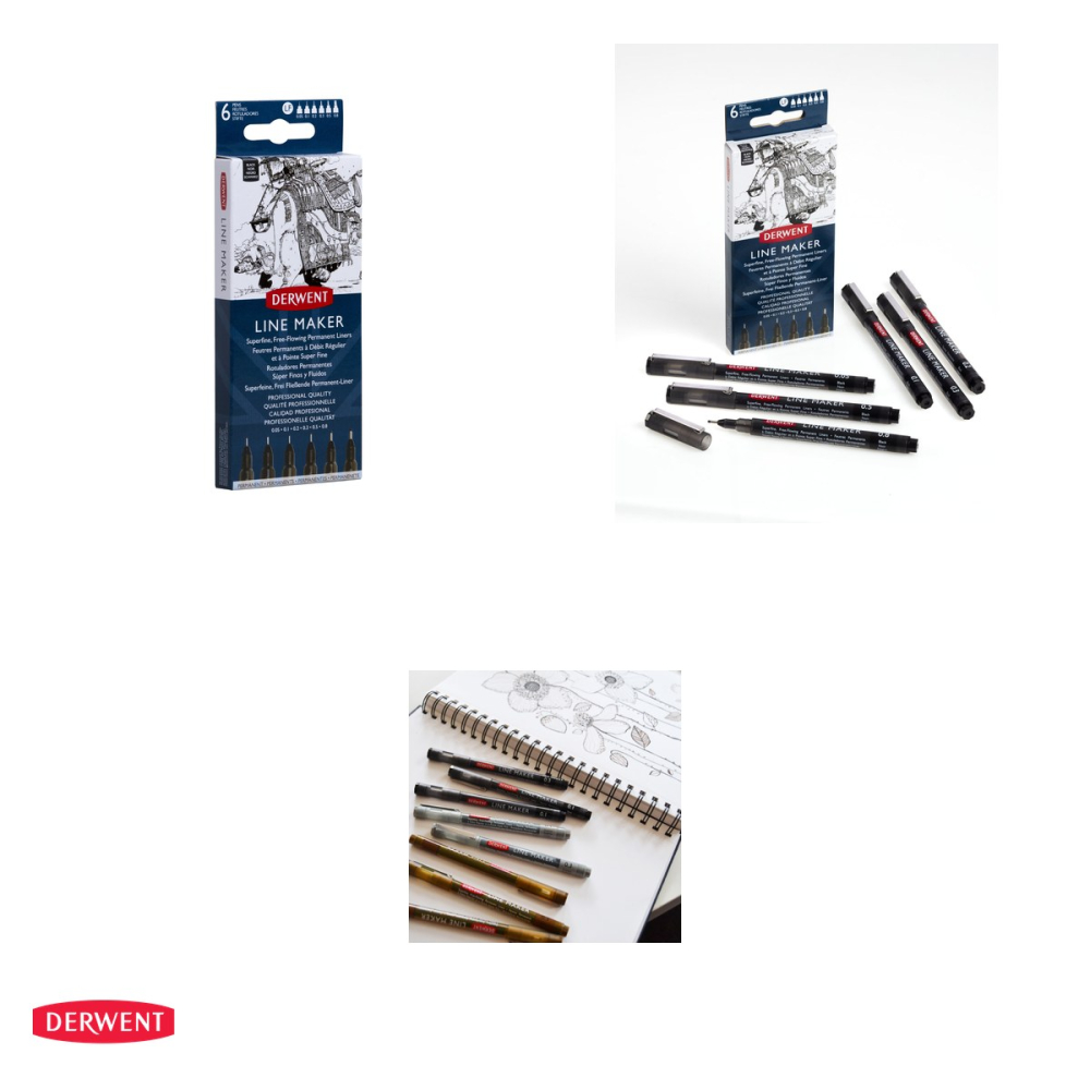 Set 6 linere grafice Derwent Professional, varfuri de la 0.05 la 0.8 mm, cerneala neagra permanenta [4]