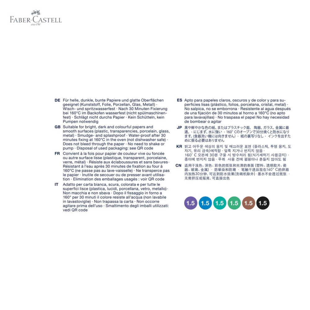 Set 6 markere creative Faber-Castell Forrest, varf fin 1.5 mm, pentru suprafete multiple [5]