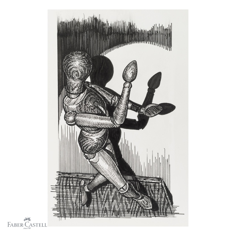 Set 6 markere tehnice Faber-Castell Pitt Artist Pen, cerneala permanenta rezistenta la apa, pentru desen si ilustratie [4]