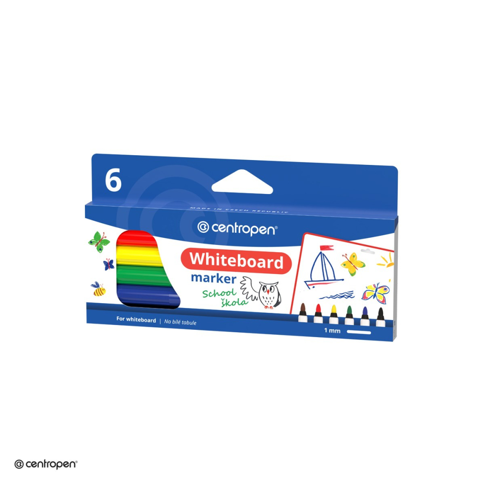 Set 6 markere whiteboard Centropen 2507, varf rotund 1-2 mm, 6 culori [5]