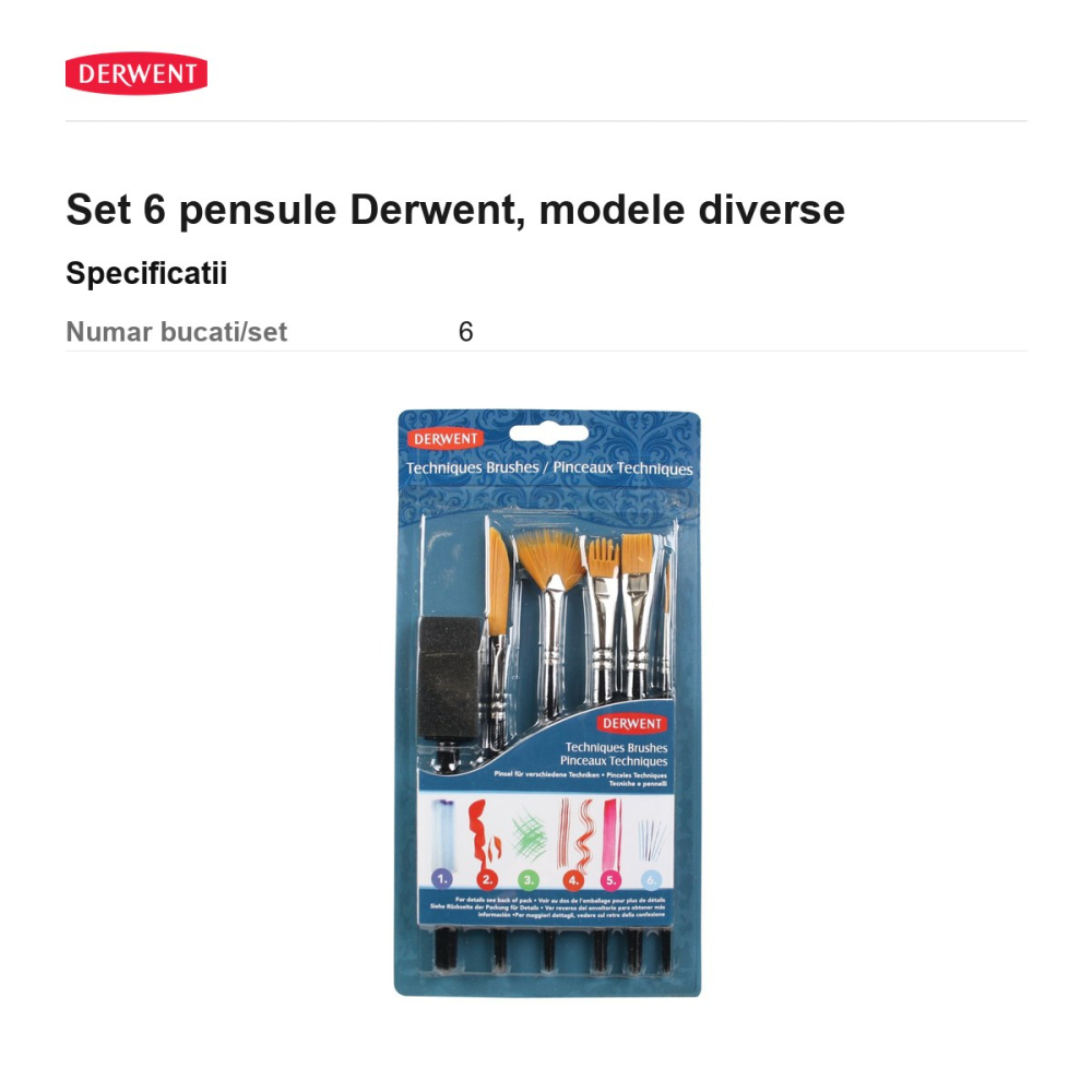 Set 6 pensule Derwent, modele diverse [3]