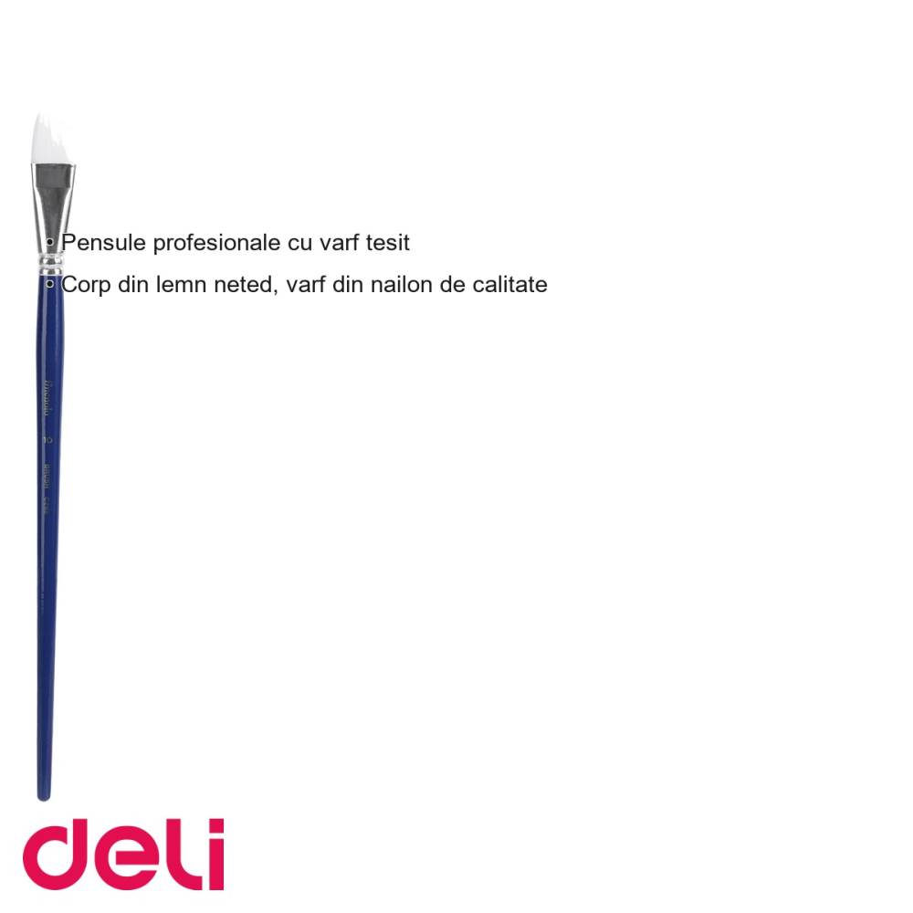 Set 6 pensule profesionale Deli, varf tesit nr.10, par nailon, pentru desen si pictura [3]