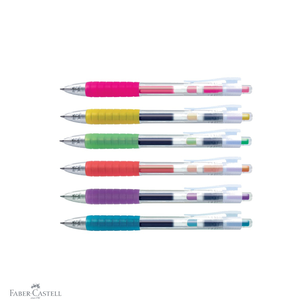 Set 6 pixuri cu gel Faber-Castell Fast Gel 0.7mm, uscare rapida, multicolor [4]