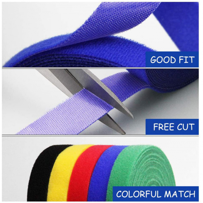 Banda cu arici Velcro 1,4cm x 1m, set 6 bucati culori diferite [5]