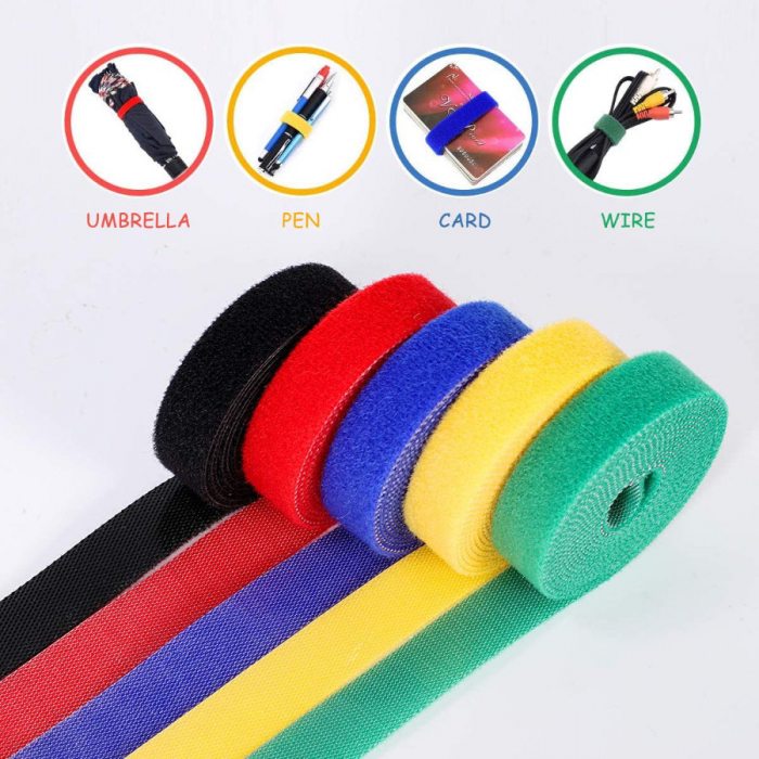 Banda cu arici Velcro 1,4cm x 1m, set 6 bucati culori diferite [7]
