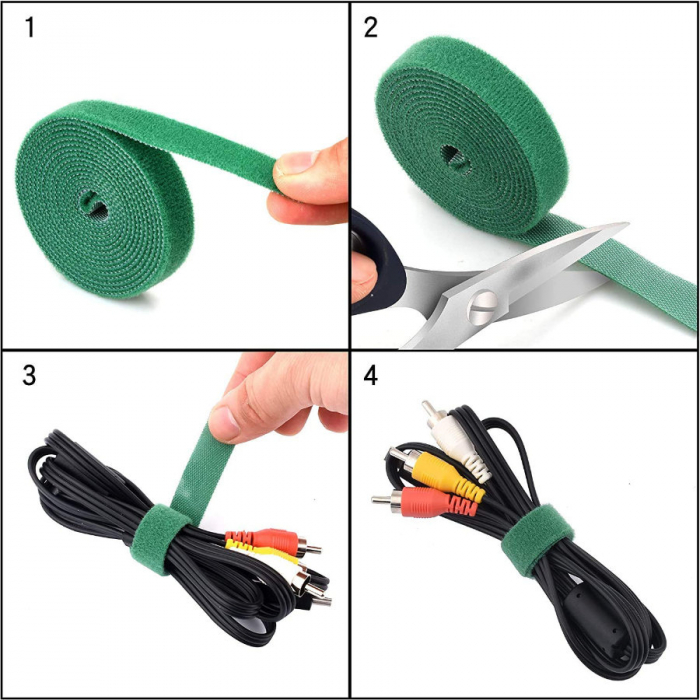Banda cu arici Velcro 1,4cm x 1m, set 6 bucati culori diferite [8]